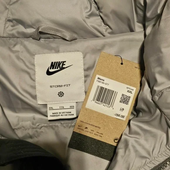 Nike Storm-Fit PrimaLoft Puffer Jacket Smoke Grey Sail FB8185-077 Size XXL / 2XL